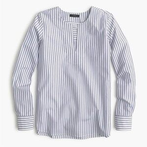 J.Crew Blue & White Striped Popover Cotton Tunic – Size 6